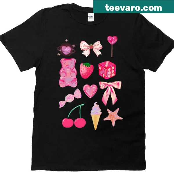 T-shirt with kawaii pastel icons in a playful design