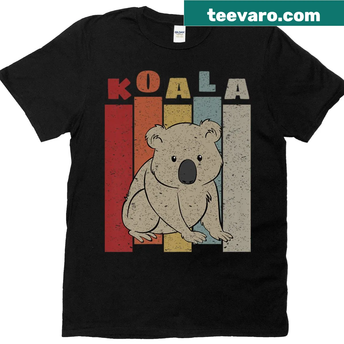 Vintage koala bear graphic t-shirt with a cute, grunge style — on a men's t-shirt