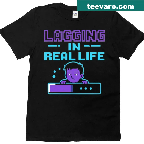 Funny gamer t-shirt with lagging theme