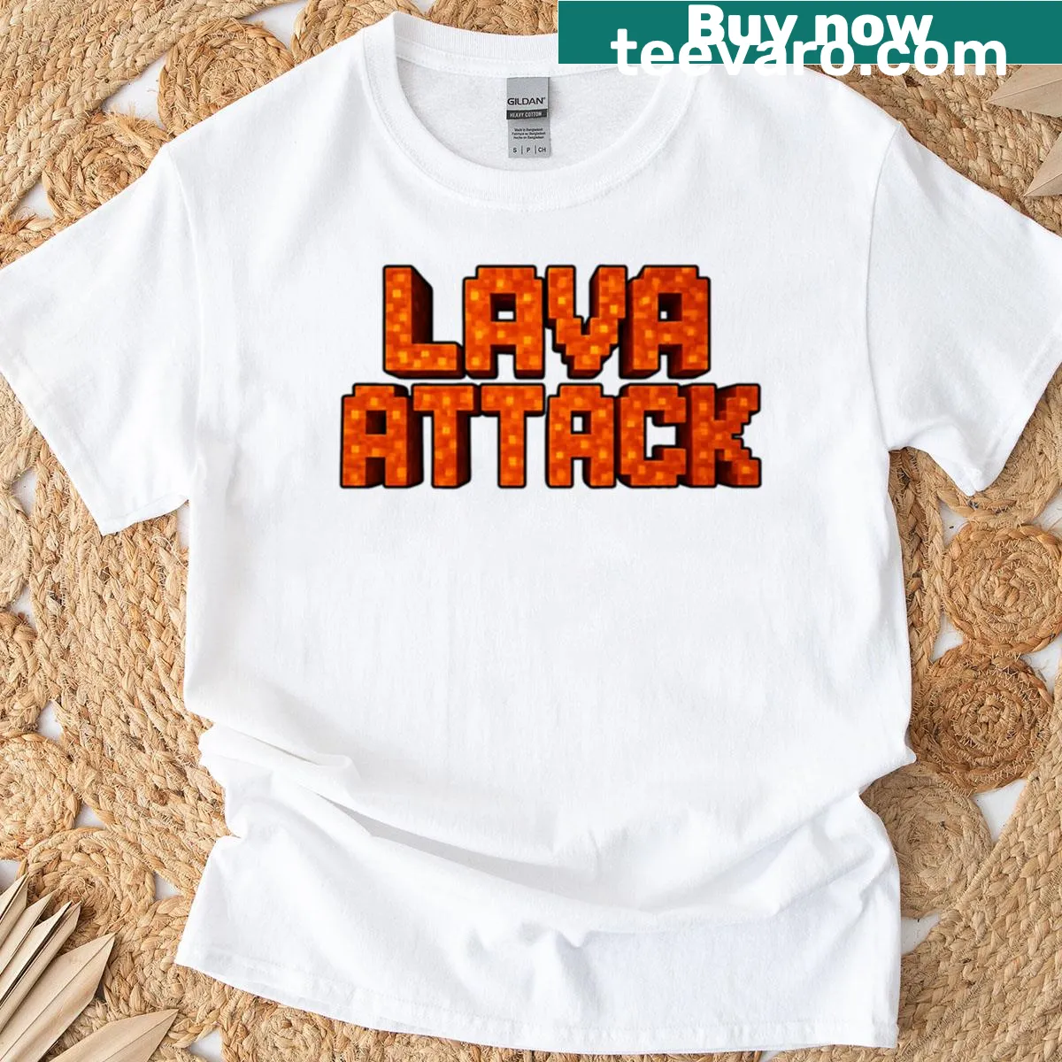 Fun lava chicken graphic T-shirt for food lovers — on a men's t-shirt