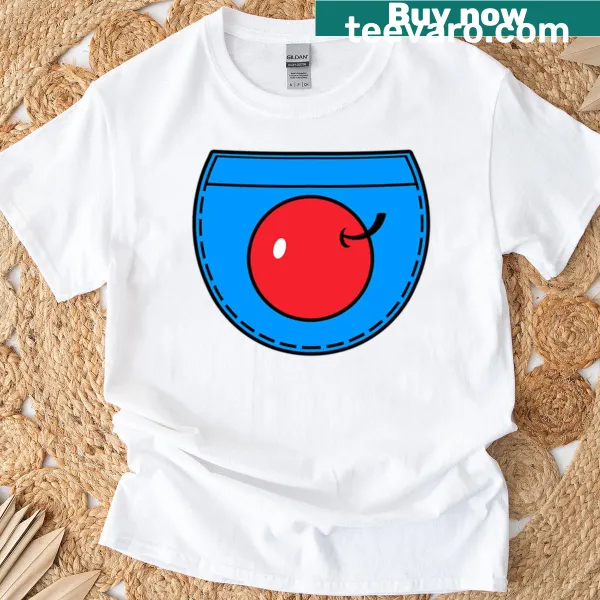 Cute T-shirt with cartoon beavers peeking from a pocket