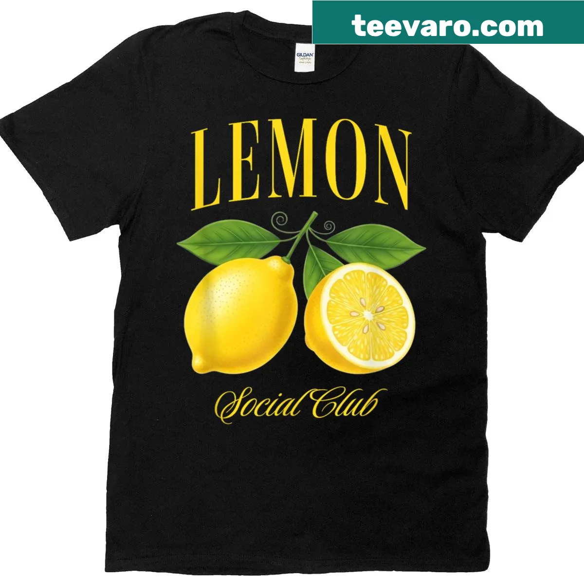 Vintage botanical design featuring lemons and citrus fruits — on a men's t-shirt
