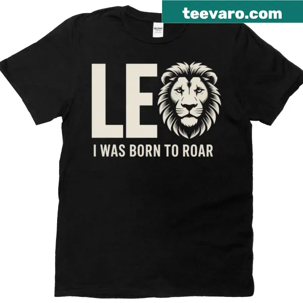 T-shirt featuring the Leo zodiac sign and lion graphic.