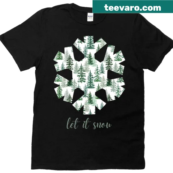Cute holiday tee featuring snowflakes and festive design