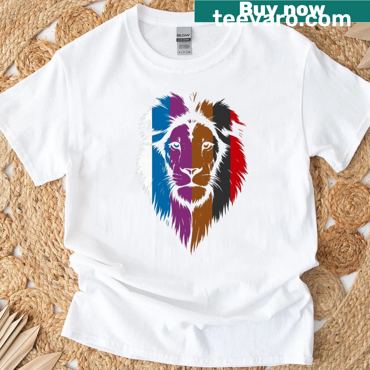 Illustration of a lion symbolizing BJJ on a T-shirt — on a men's t-shirt