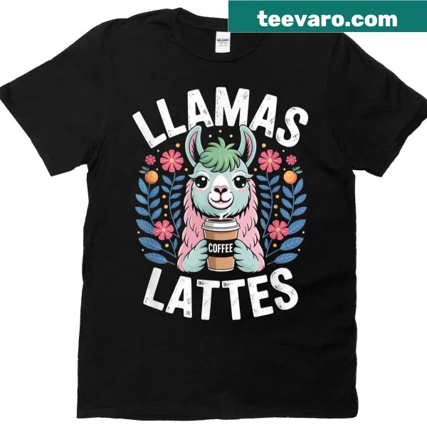 Funny llama coffee lover vintage t-shirt