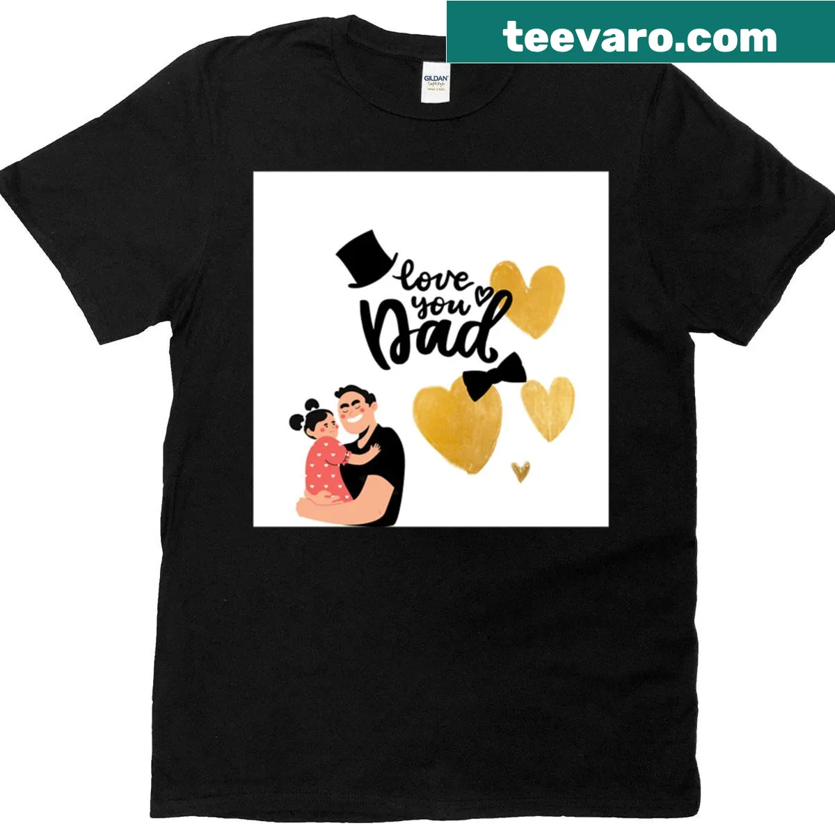 T-shirt with text 'Love You Dad' — on a men's t-shirt