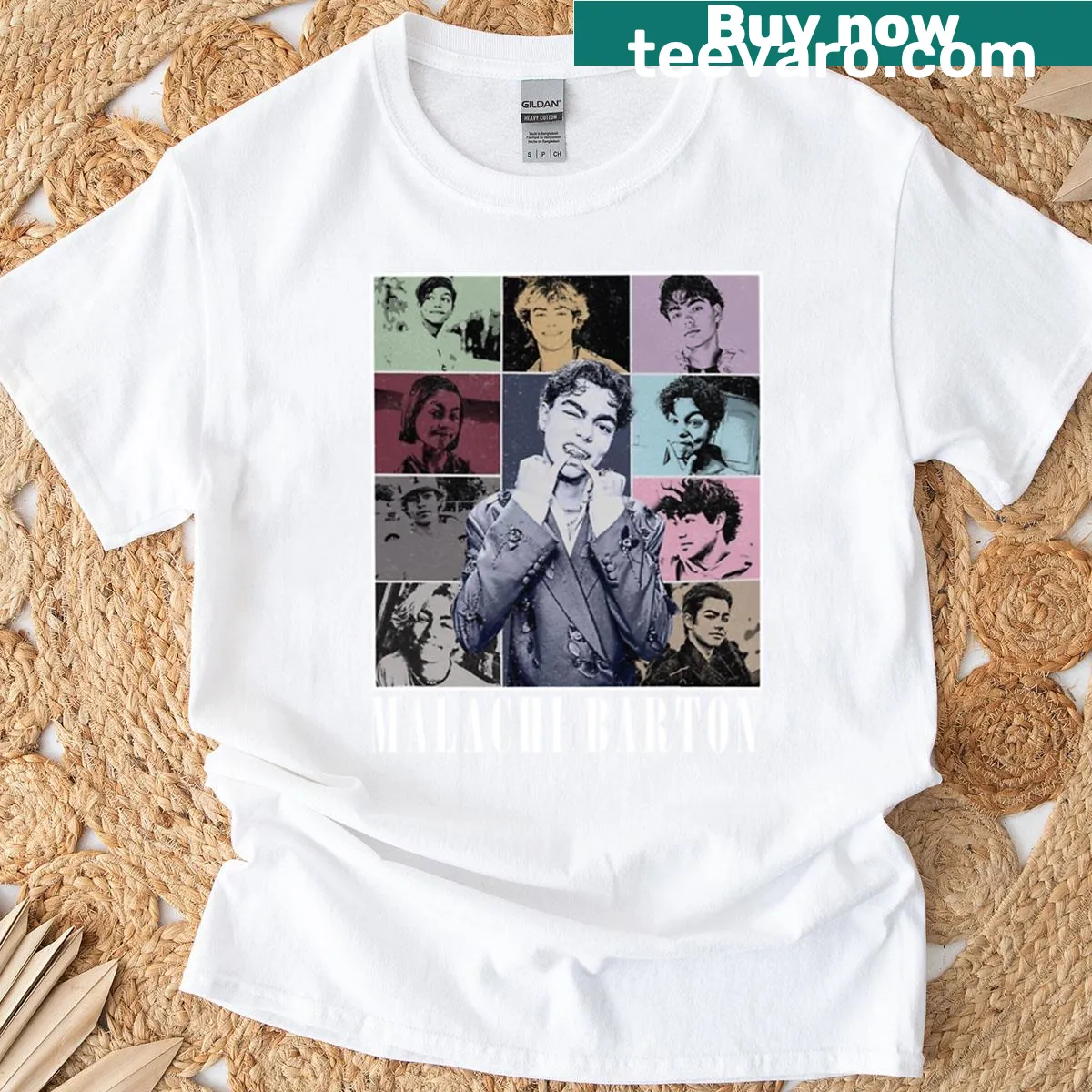 Vintage-style Malachi Tour graphic t-shirt reflecting classic music vibes — on a men's t-shirt