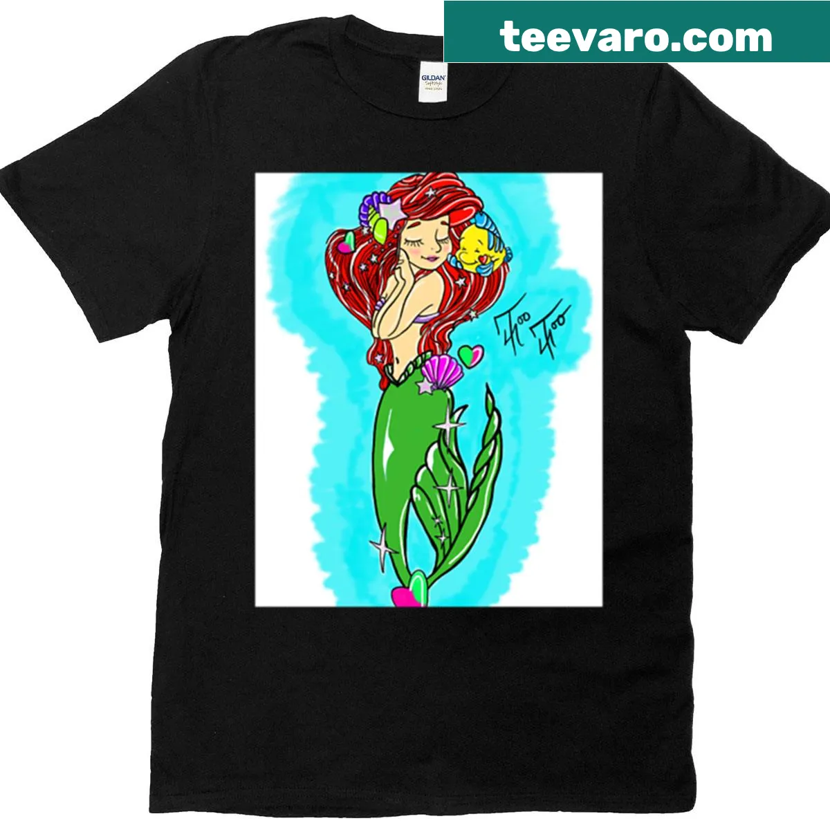 Enchanting mermaid design on a fantasy-themed T-shirt — on a men's t-shirt