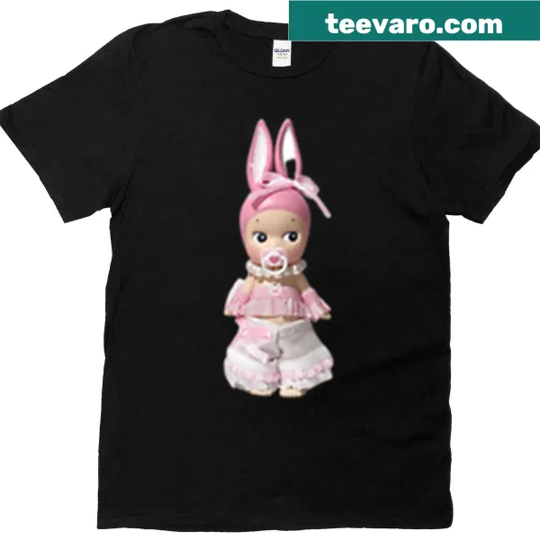 Cute Sonny Angel graphic t-shirt in pink outfit