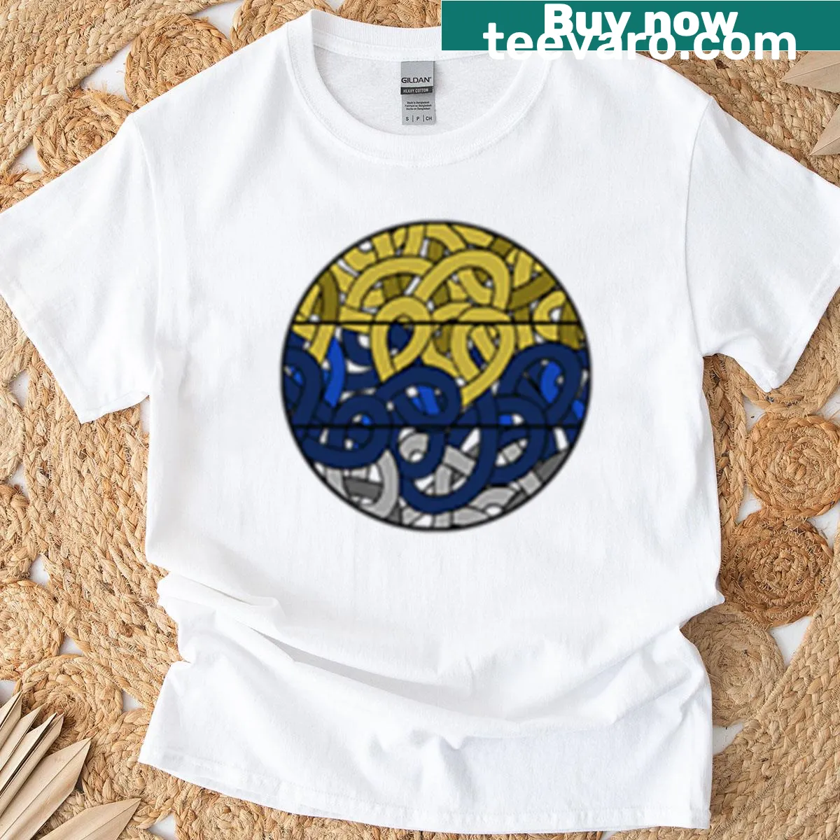 Small format Planet Earth 2 T-shirt featuring a minimalist line art design — on a men's t-shirt
