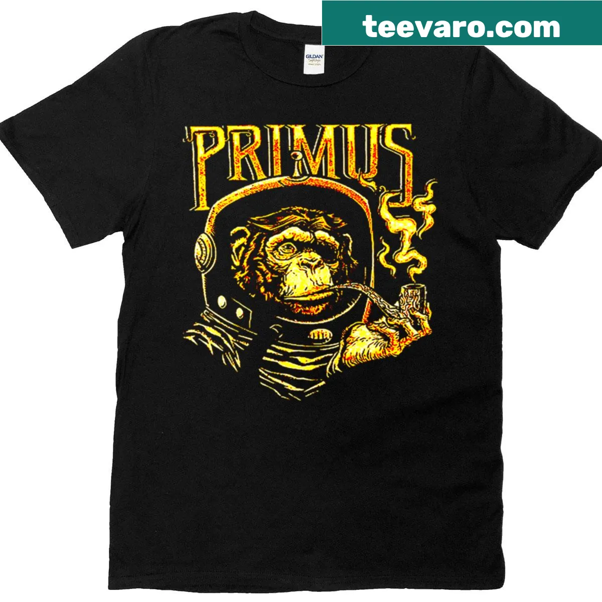 Vintage T-shirt featuring Primus band cover art — on a men's t-shirt