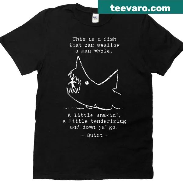 Vintage fishing-themed t-shirt with ocean and shark design