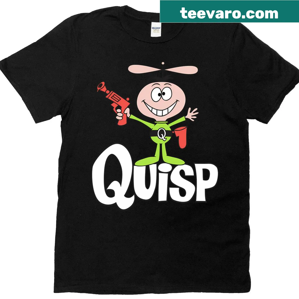 T-shirt featuring the Quisps logo in a minimalist design — on a men's t-shirt
