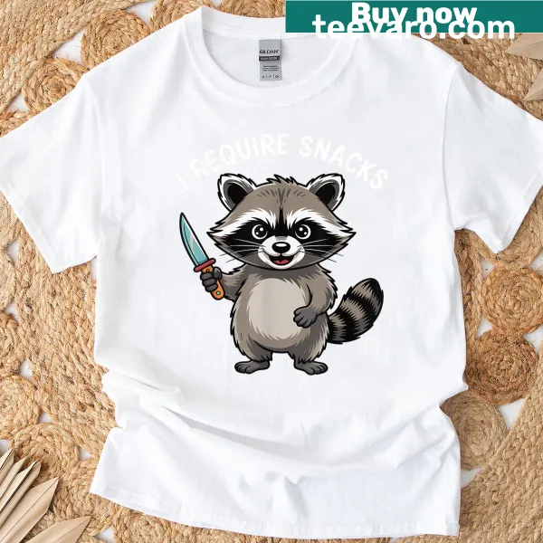 Funny raccoon graphic T-shirt