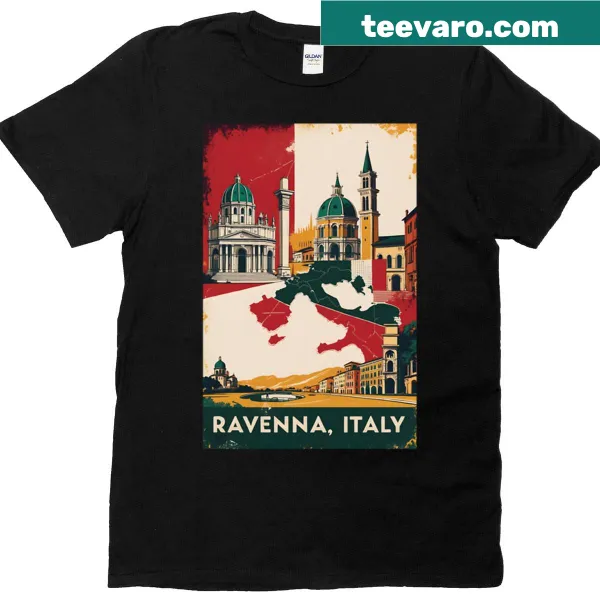 Vintage travel T-shirt featuring Ravenna, Italy design
