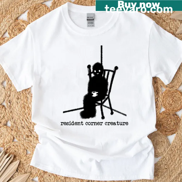 Cartoon graphic T-shirt featuring Resident gaming creature