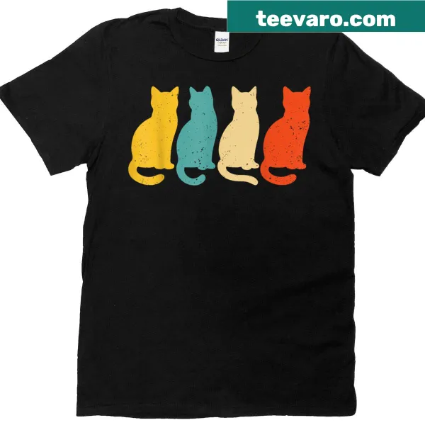 Vintage-style cat lover graphic shirt celebrating feline affection