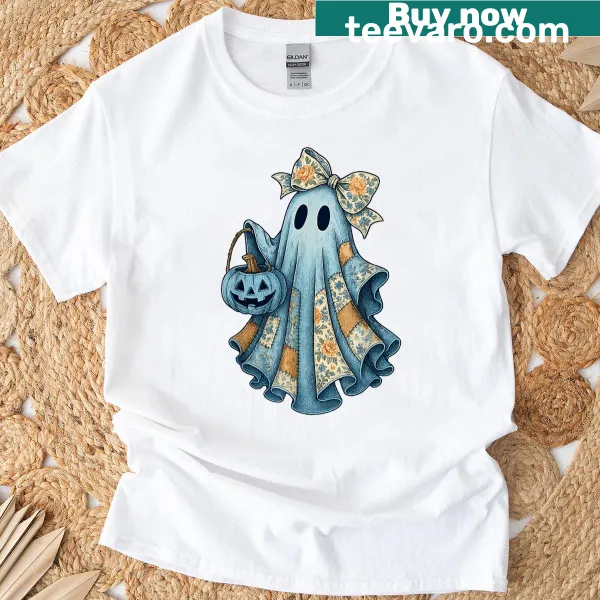 Vintage ghost with pumpkins Halloween t-shirt