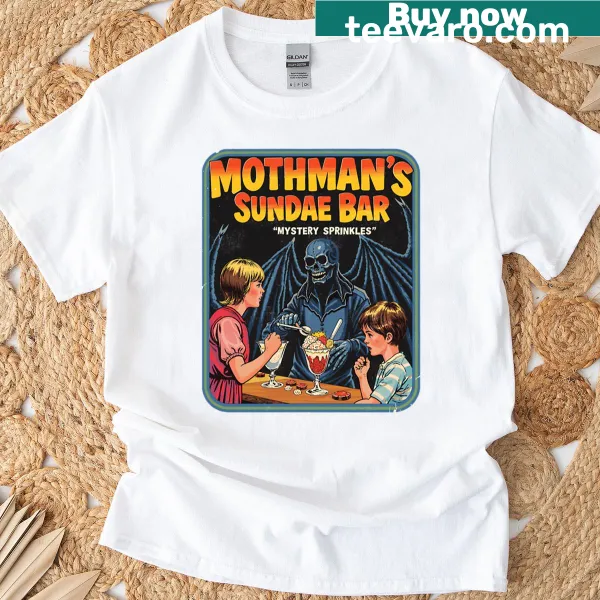 Funny Mothman sundae bar graphic t-shirt