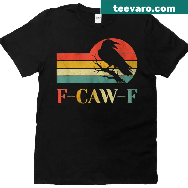 Vintage-style T-shirt featuring a black crow silhouette