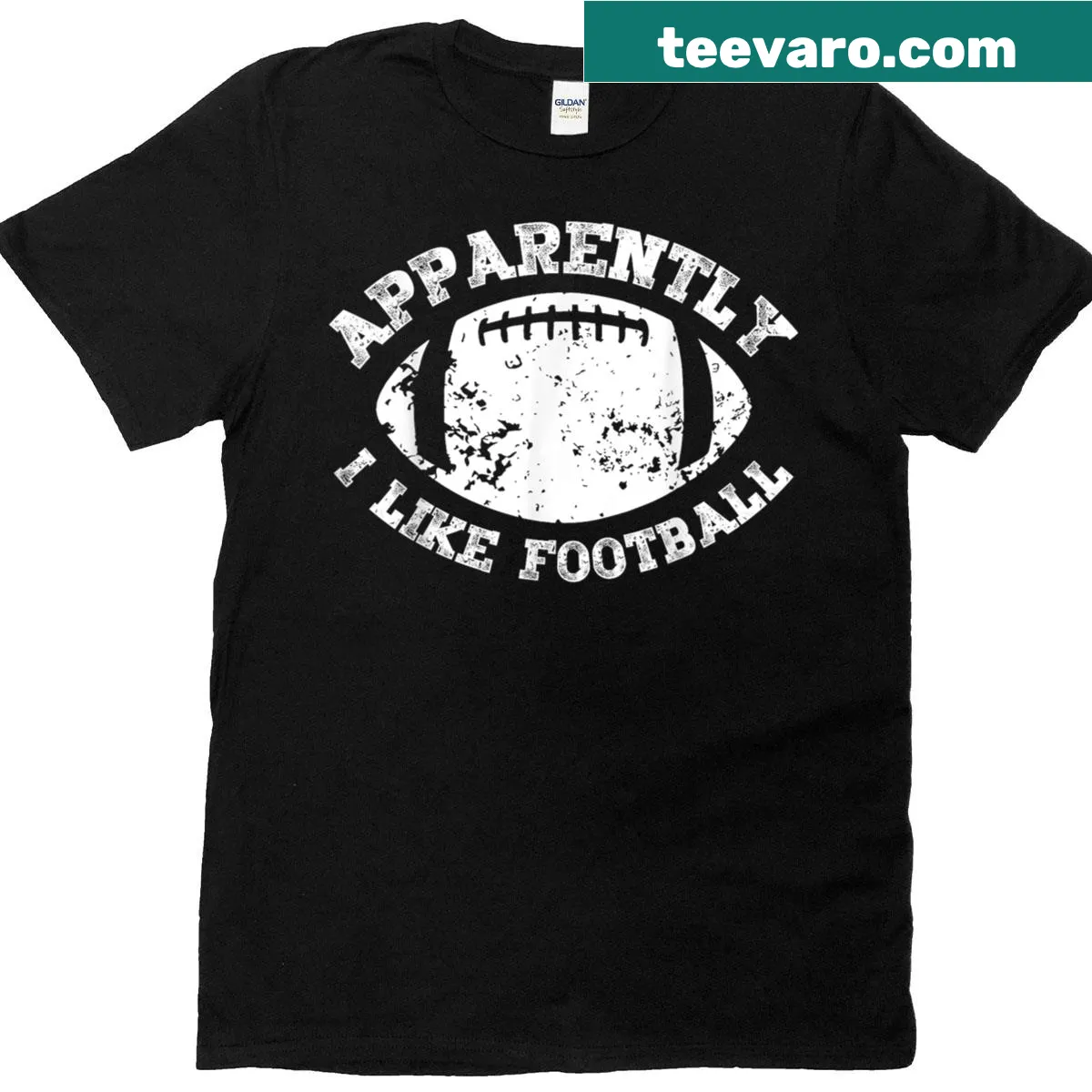 Vintage-style T-shirt with humorous football-themed text — on a men's t-shirt