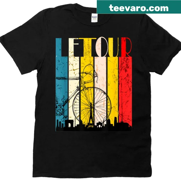 Vintage cycling T-shirt featuring a retro French tour graphic