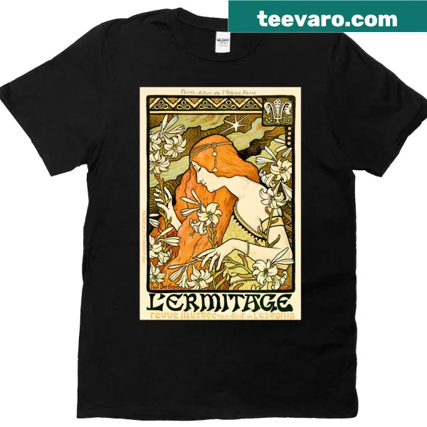 Vintage lithograph design by Paul Berthon on T-shirt