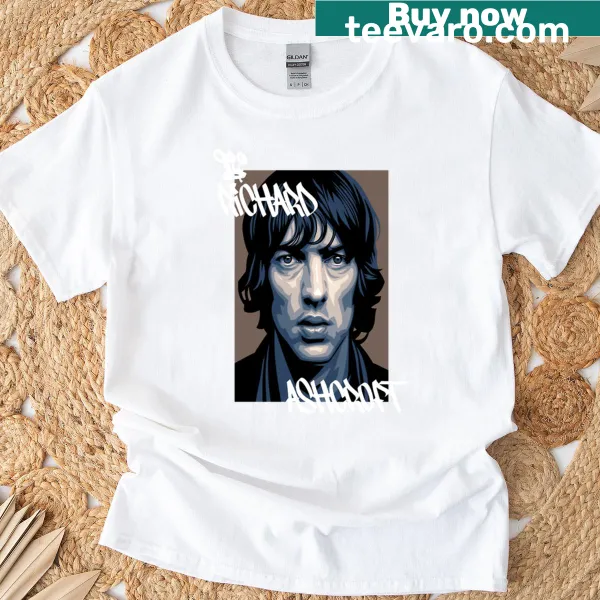 Minimalist t-shirt with Richard Ashcroft white text design