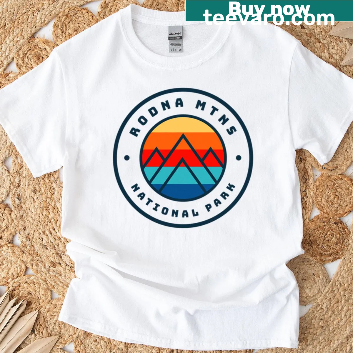Illustrative design of Rodna Mountains National Park — on a men's t-shirt