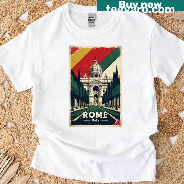 Vintage travel shirt featuring Rome, Italy design