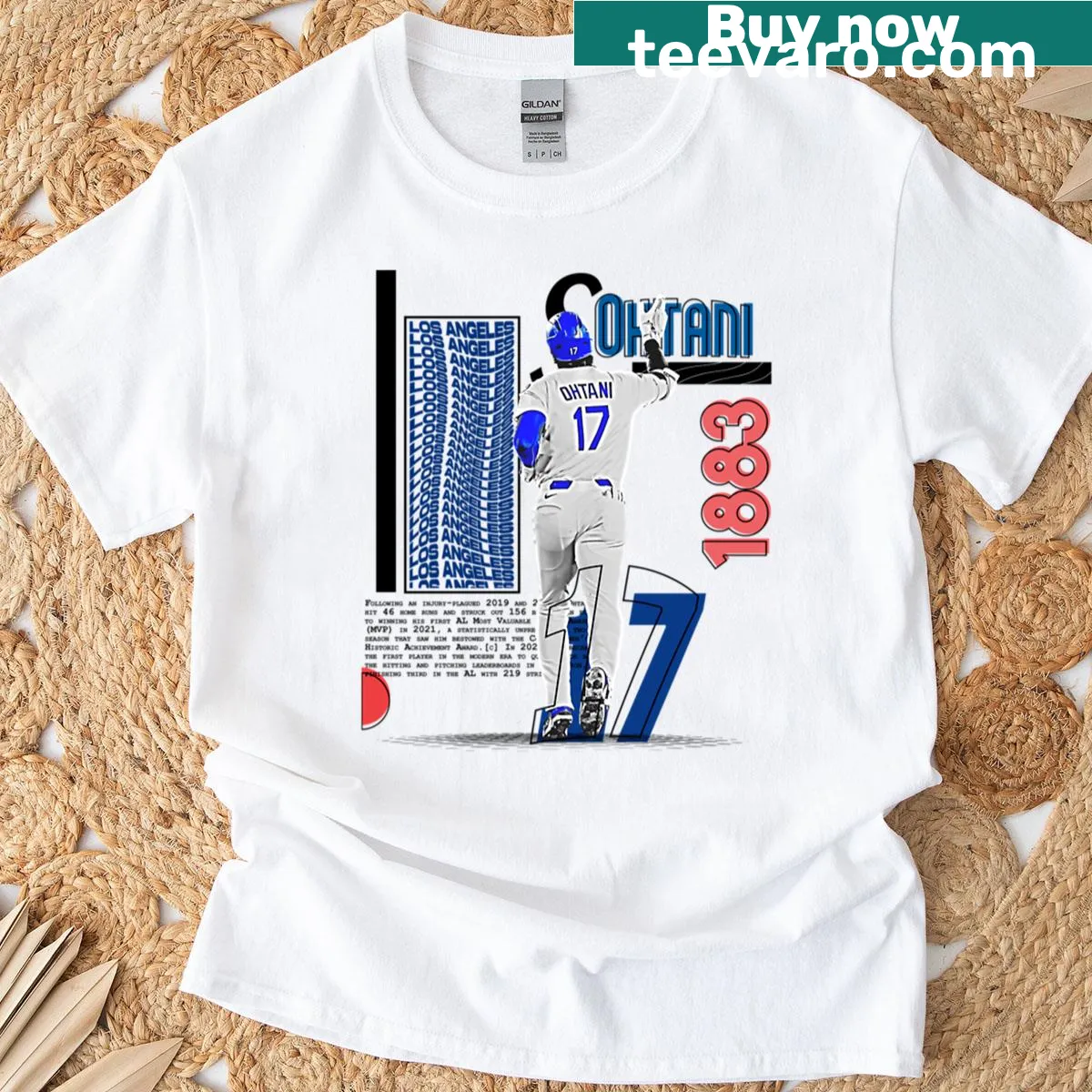 S Ohtani baseball player graphic T-shirt — on a men's t-shirt