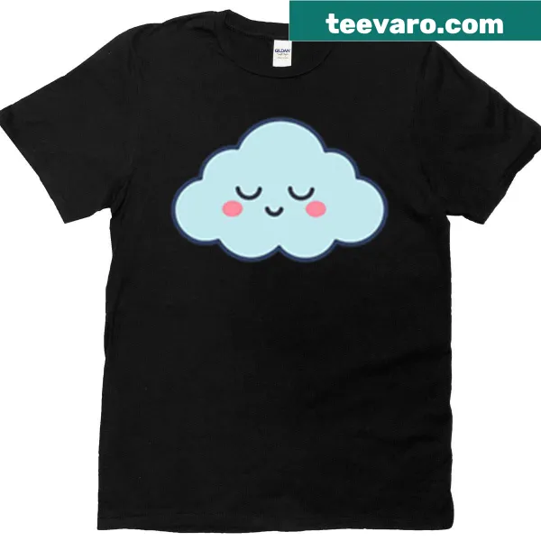 Minimalist T-shirt featuring a cute sleeping cloud design for kids