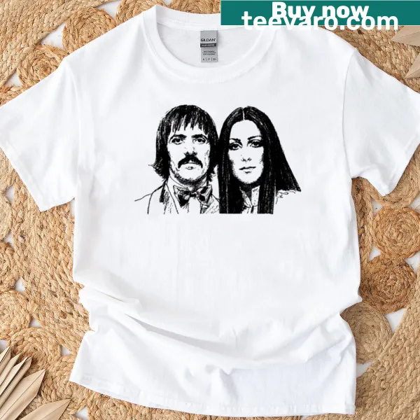 Graphic tribute to Sonny and Cher on a T-shirt