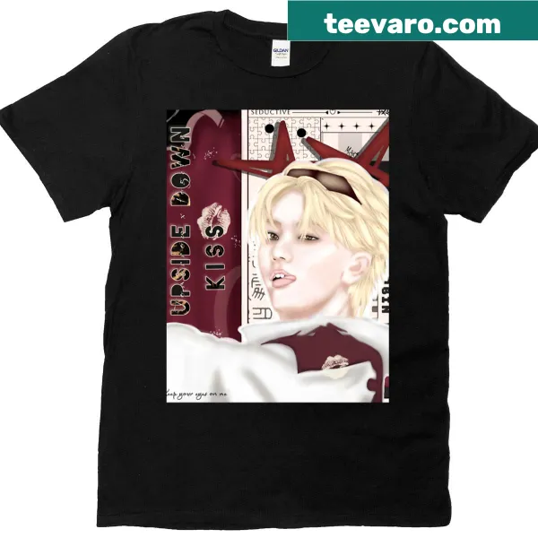 K-pop inspired t-shirt featuring Soobin and an upside down kiss