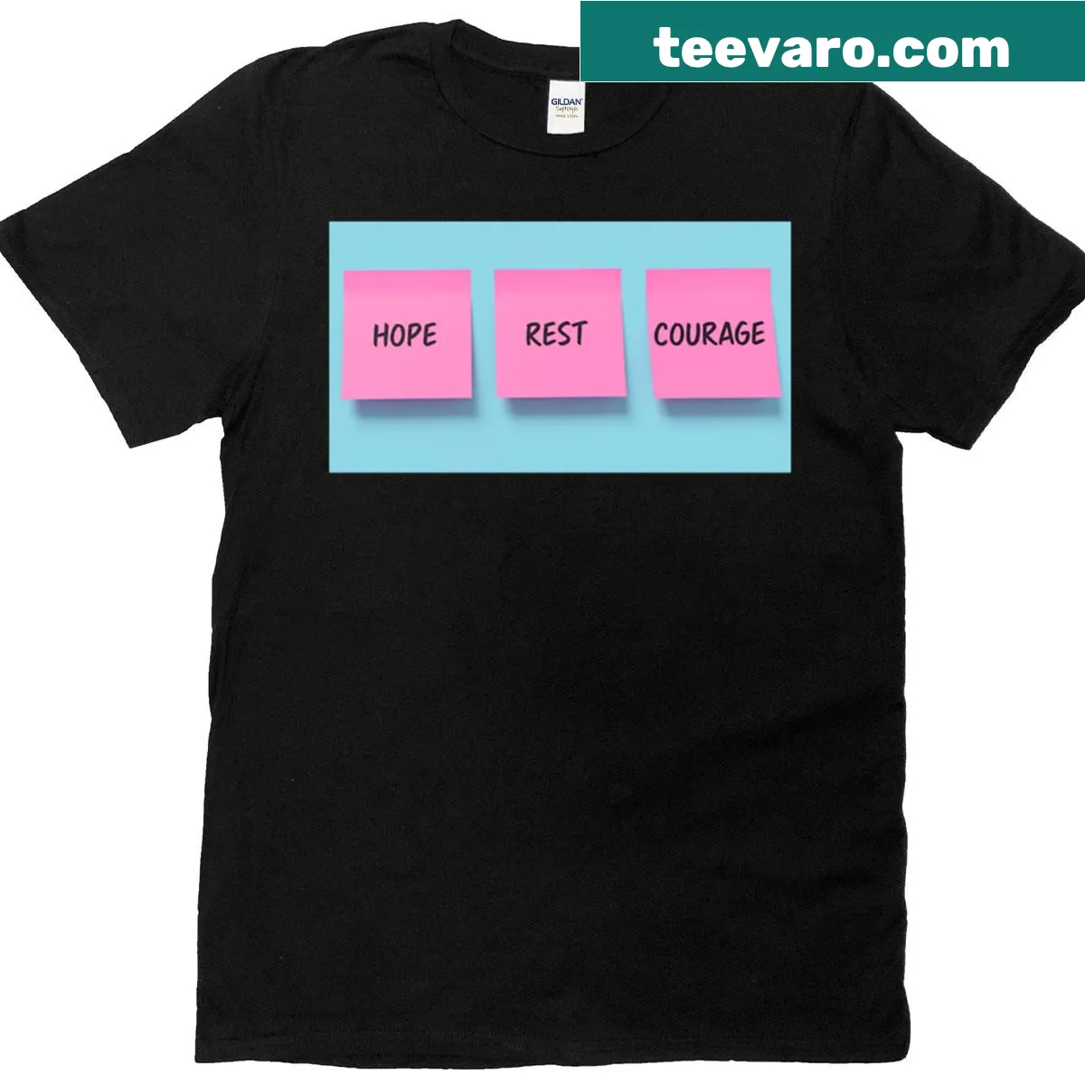 T-shirt with a positive message encouraging self-care — on a men's t-shirt
