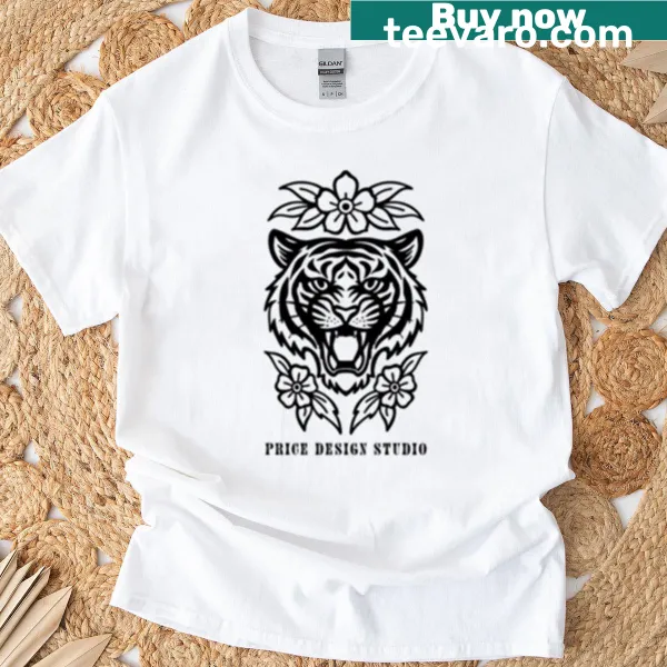 Tattoo-inspired tiger illustration on T-shirt