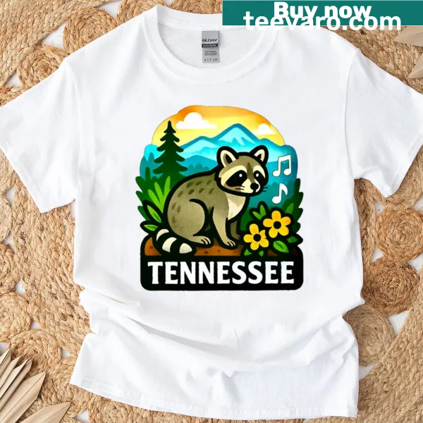 Raccoon graphic in Smoky Mountains on a t-shirt