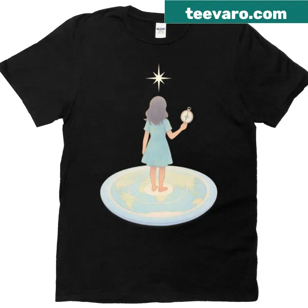 Illustrative t-shirt featuring a compass girl and Polaris