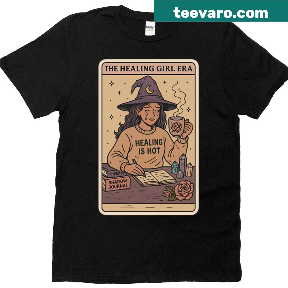 T-shirt featuring designs related to shadow work and healing — on a men's t-shirt