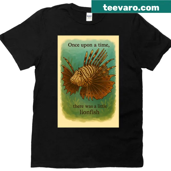 Illustration of a cute lionfish on a t-shirt