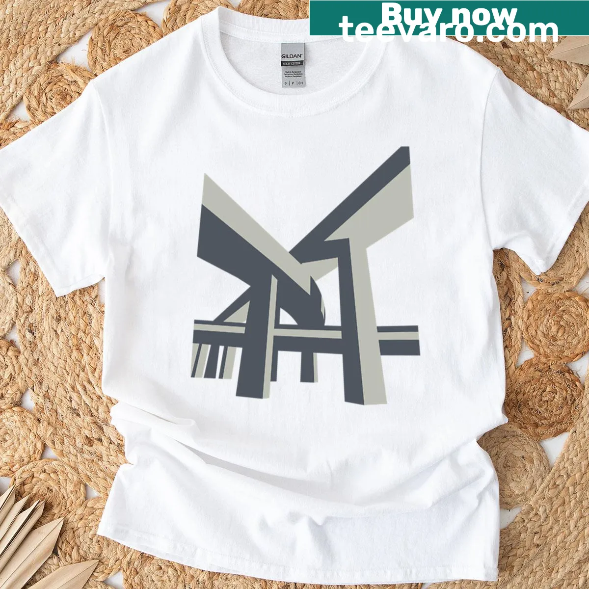 T-shirt featuring an illustration of the Turcot Interchange — on a men's t-shirt