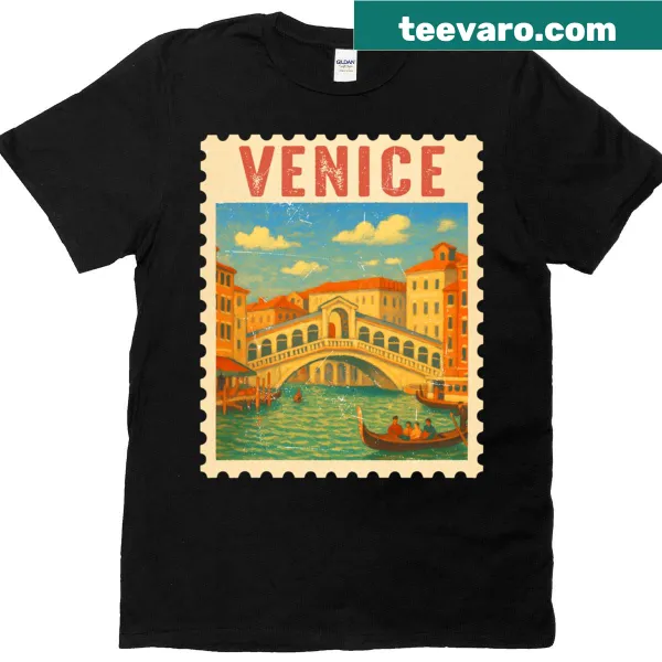 Vintage Italy travel souvenir t-shirt featuring Venice design