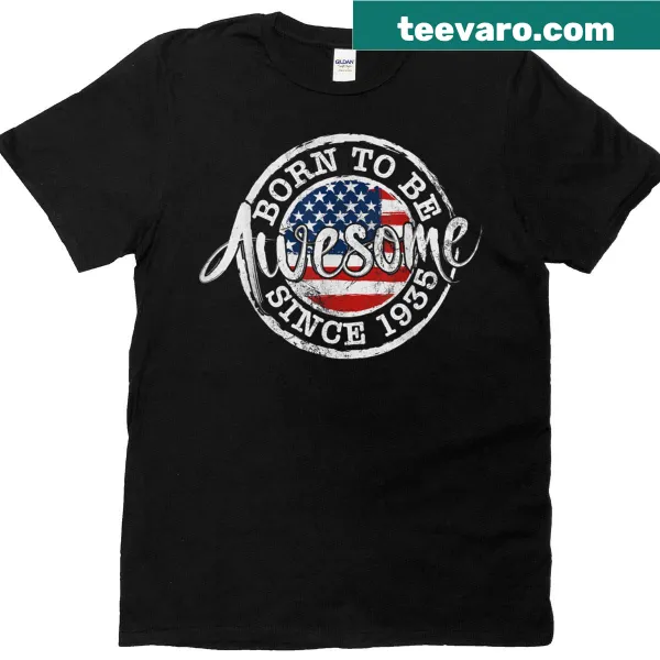 Vintage 1935 birthday t-shirt with elegant typography