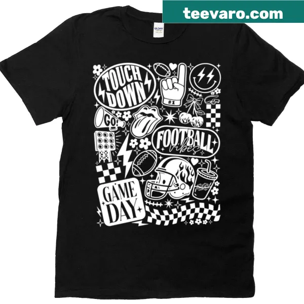 Vintage football season t-shirt with playful game day graphic