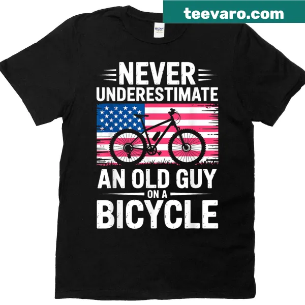 Funny t-shirt with bicycle graphic and humorous saying for dads.