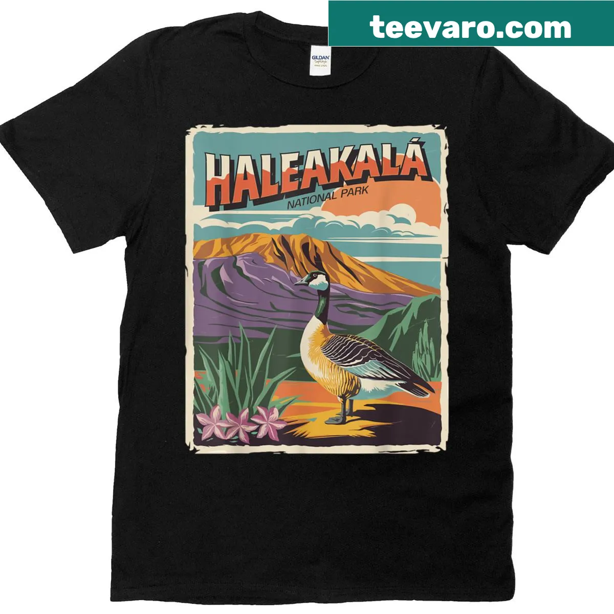 Vintage Haleakala National Park graphic T-shirt for nature lovers — on a men's t-shirt