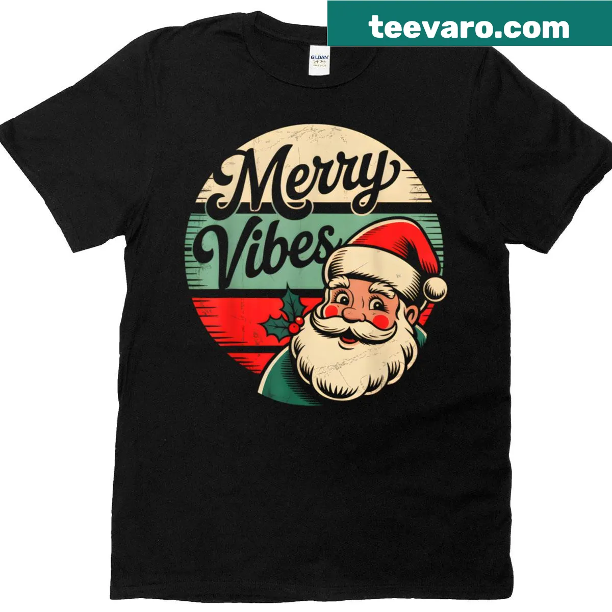 Funny Santa Claus cartoon design on Christmas t-shirt — on a men's t-shirt
