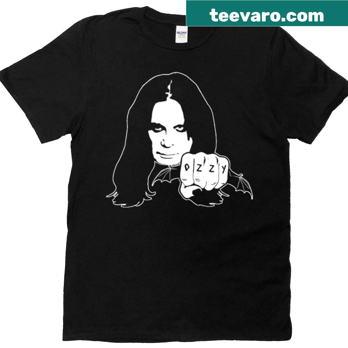 Vintage gothic t-shirt featuring a classic Ozzy Osbourne design — on a men's t-shirt