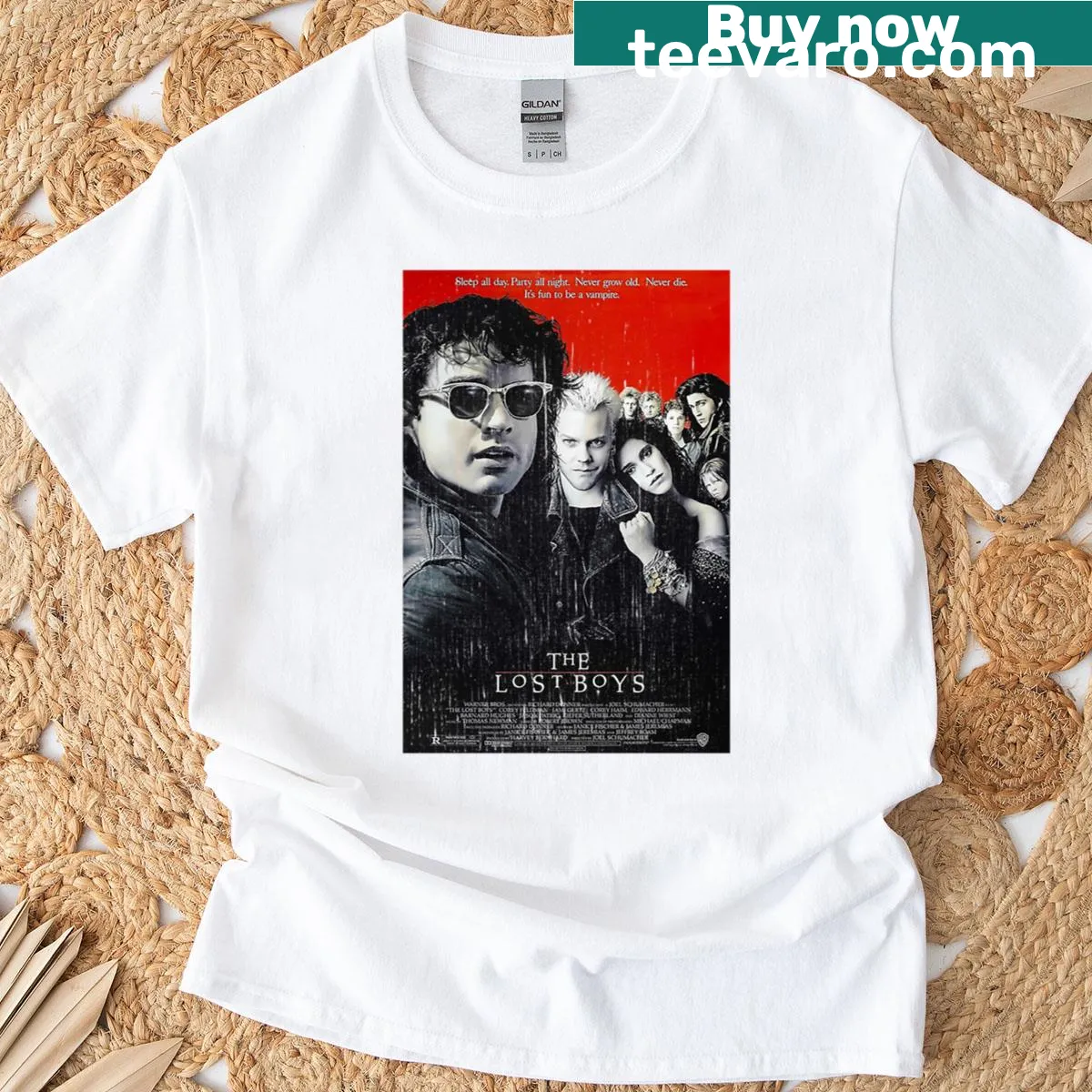 Vintage T-shirt celebrating The Lost Boys movie — on a men's t-shirt